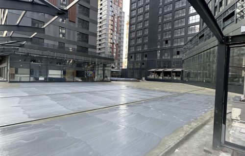 Radisson Blu Otel çatı teras alanlarında yapılan polyurea sprey su yalıtımı uygulaması.