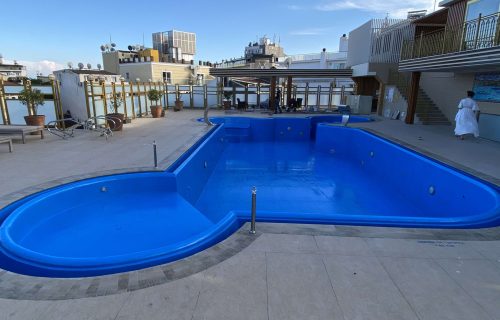 Celal Ağa Konağı Otel havuzda yapılan polyurea kaplama uygulamaları.