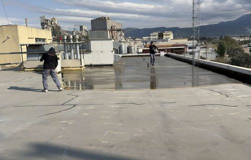 112 Acil Çağrı Merkezi çatı teras kat izolasyonu ve su yalıtımı uygulaması.
